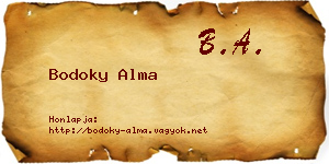 Bodoky Alma névjegykártya